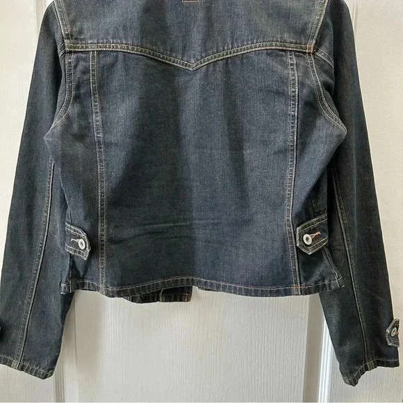 Vintage GAP  2001 Y2K Jean Jacket Dark Wash Blue Denim Size Small - Picture 8 of 15